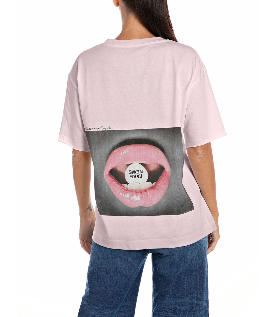 FAKE NEWSプリントジャージーTシャツ 詳細画像 ピンク 2